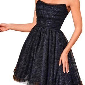 SALE NWT J'Adore Dresses J24073 Sparkle Tulle Homecoming Dress Black Size 4
